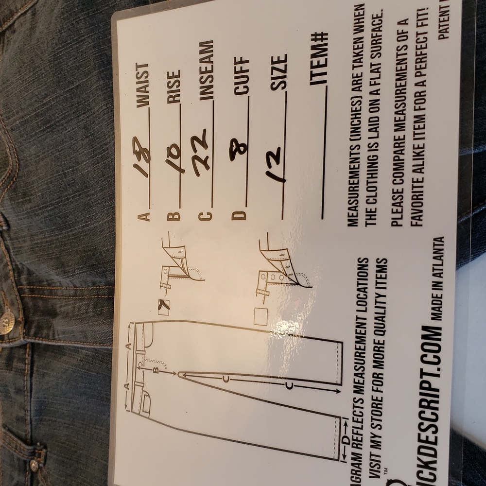 Size 12 Bogari jeans cropped.  E99 - Picture 10 of 10